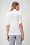 Women's White Turtleneck Half Sleeve Knitwear Blouse Alc-X13007 - 6