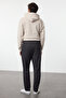 Anthracite Slim Fit Waist Tie Elastic Shirred Knitted Sweatpants Casual Pants Tmnaw25Pl00023 - 5