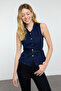 Koyu Mavi More Sustainable Kemer Detaylı Denim Yelek TWOAW25YE00101 - 5