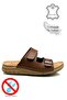 Velcro and Buckle Double Tape Light Sole Faux Leather Men's Slippers 521/5 Tan - 7