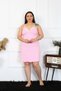 Fashion Line Women's Pink Cotton Rope Strap Large Size Nightgown 985