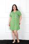 Fashion Line Large Size Combed Cotton Buttoned Green Tunic Nightgown 1025