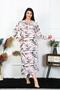 Fashion Line Women Large Size Long Sleeve Cream Mother Nightgown 1362