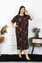 Fashion Line Women Large Size Short Sleeve Black Mom Nightgown 1375 - 2