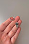 Unisex Silver Design Owl Figured Steel Hoop Earrings - 2
