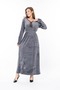 Women's Long Sleeve Velvet Dress - 6