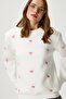 Women's Pretty White Pink Little Heart Sweatshirt - 5