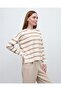 Gold Buttoned Striped Sweater - 4