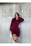 Women's Mini Ribbed Winter Knitwear Dress - 2