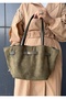 Women's Green Suede Leather Long Strap Magnet Closure Shoulder & Hand Bag - 2
