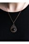 Natural Stone Onyx Natural Stone Women's Antique Model Necklace with 40+5 cm Chain Euk24O - 2