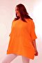 Women's Large Size Extra Comfortable Linen Salmon Blouse - 3