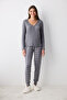 Cozy Time Gray Multicolor Trousers Pajama Set