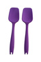 Bybirgül Large Size Silicone Fireproof Non-Stick Flat Spatula Purple Set of 2