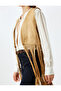 Long Tasseled Faux Suede Vest - 5