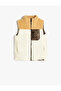 Plush Vest with Zipper Closure, Stand-Up Collar and Pocket Detail