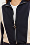 Women's Navy Blue Ecru Piping Detailed Top and Bottom Set 2382 60581001 - 3