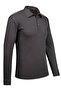Men's Shirt Collar Cuffed Sleeves Pocketed Anthracite Sweatshirt - 4825 - 4