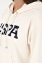 Women's Cream Hooded Sweatshirt 50298586-Vr071 - 7