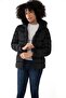 Women's Black Hooded Lined Waterproof Wind Resistant Fiber Filled Inflatable Coat & Jacket & Parka - 2