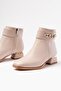 Rm-502 Beige Heeled Zippered Daily Women's Boots with Buckle Accessories - 5