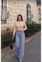 Bt17698059 Premium Jeans High Waist Snow Blue Denim Pants Loose Stretch Fabric Stretchy - 2