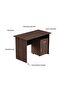 MP1 100x60 Writing Table with Mobile Drawer - Modern Office Desk for Home and Office (Brown) - 3