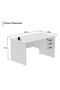 Modern Writing Study Table With Hanging Pedestal Attached And Round Desktop Power Module - White - 3