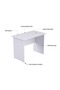 MP1 100x60 Writing Table Without Drawer - Oak (100CM without Drawer, White) - 2