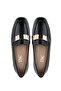 Women's Genuine Leather Black Loafer Shoes - 5