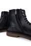 Men's Genuine Leather Black Leather Casual Boots - 4