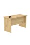 Solama Writing Table With Hanging Drawers And Round Desktop Power Module - Oak - 6