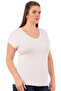 Özkan 27135 Women's Premium Fabric Vorteks Viscose Flexible Comfortable Large Size Short Sleeve Blouse - 3