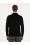 Pi̇erre Cardin Woven Polo Collar Zippered Knitwear Black Sweater - 4