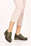 Genuine Leather Anatomical Sole Comfortable Rubber Detailed Shoes Elnr.5866 Khaki - 2