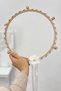 Glitter Bridal Tambourine White, Bridesmaid Wedding Henna Night Circumcision Bachelorette Bride with Bell 25cm 1 Piece - 3