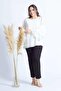 28009 Large Size Blouse with Ruffled Sleeves Ecru - 4