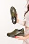 Genuine Leather Anatomical Sole Comfortable Rubber Detailed Shoes Elnr.5866 Khaki