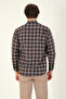 Men's Single Pocket Plaid Patterned Winter Shirt Brown - 5