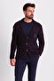 Gray Slim Fit Wool Men's Knitwear Jacket Navy Blue-Brown - 32214.17K - 3