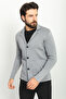 Striped Bag Pocket Slim Fit Wool Men's Knitwear Jacket Anthracite - 11230.22K - 4