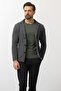 Checked Bag Pocket Slim Fit Men's Knitwear Jacket Anthracite - 11225.21K