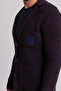 Gray Slim Fit Wool Men's Knitwear Jacket Navy Blue-Brown - 32214.17K - 4