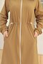 Full-Length Zippered Ruched Detail Pocket Toprak 24Yt708 - 6
