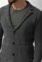 Checked Bag Pocket Slim Fit Men's Knitwear Jacket Anthracite - 11225.21K - 3