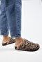 (Zeta 2 Furry Leopard) Women's Genuine Leather Sabo Mink Slippers with Belted Buckle - 6