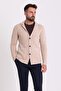 Checked Bag Pocket Slim Fit Men's Knitwear Jacket Beige - 11225.21K - 3
