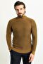 Textured Slim Fit Half Turtleneck Men's Knitwear Sweater Camel - 11335.20K - 3