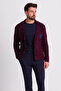 Gray Slim Fit Wool Men's Knitwear Jacket Claret Red - 32214.17K - 5