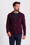Gray Slim Fit Wool Men's Knitwear Jacket Claret Red - 32214.17K